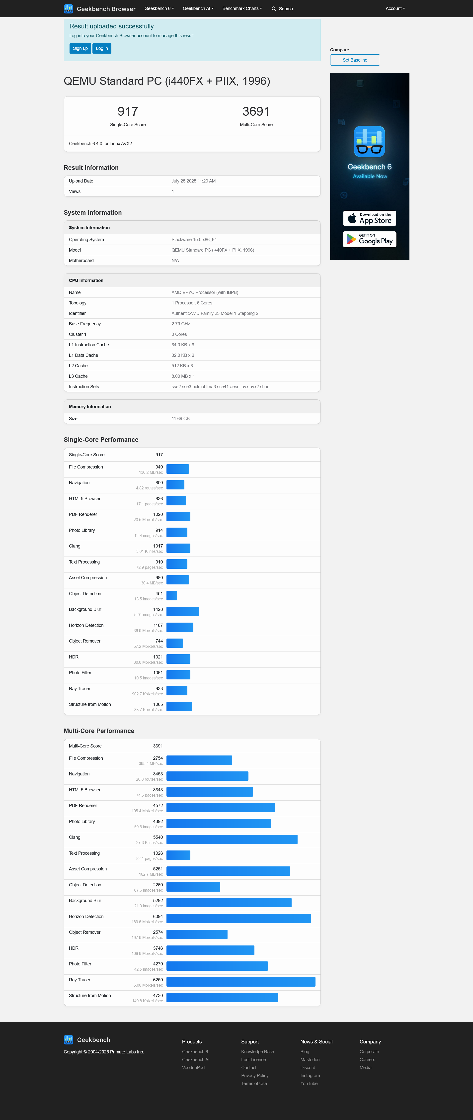 Geekbench Screenshot